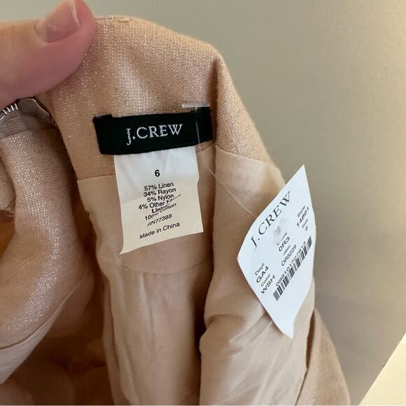 NWT J. Crew Pink Metallic Linen Formal Mini Dress 6 - Picture 8 of 10